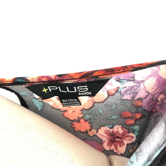 NWT Plus Moda Maxi Dress Floral Ruffle Collar 3X - Picture 7 of 9